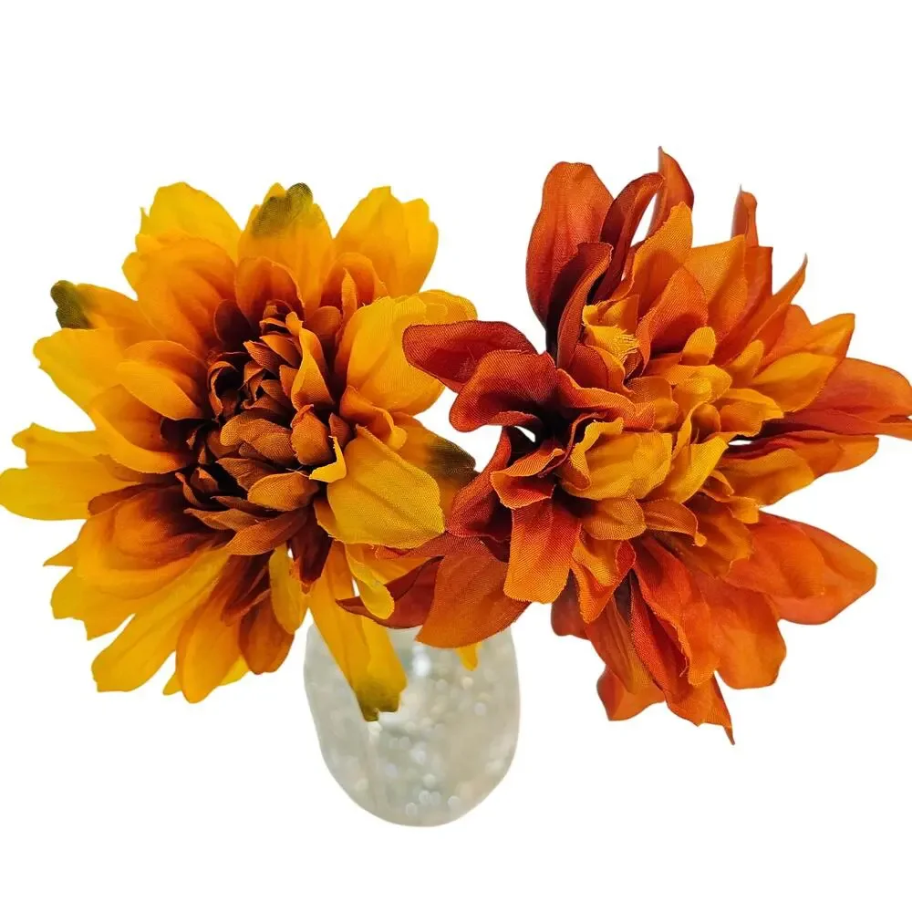 Artificial Silk Flowers Fall Orange Yellow 21 Stems Autumn Floral Craft Decor